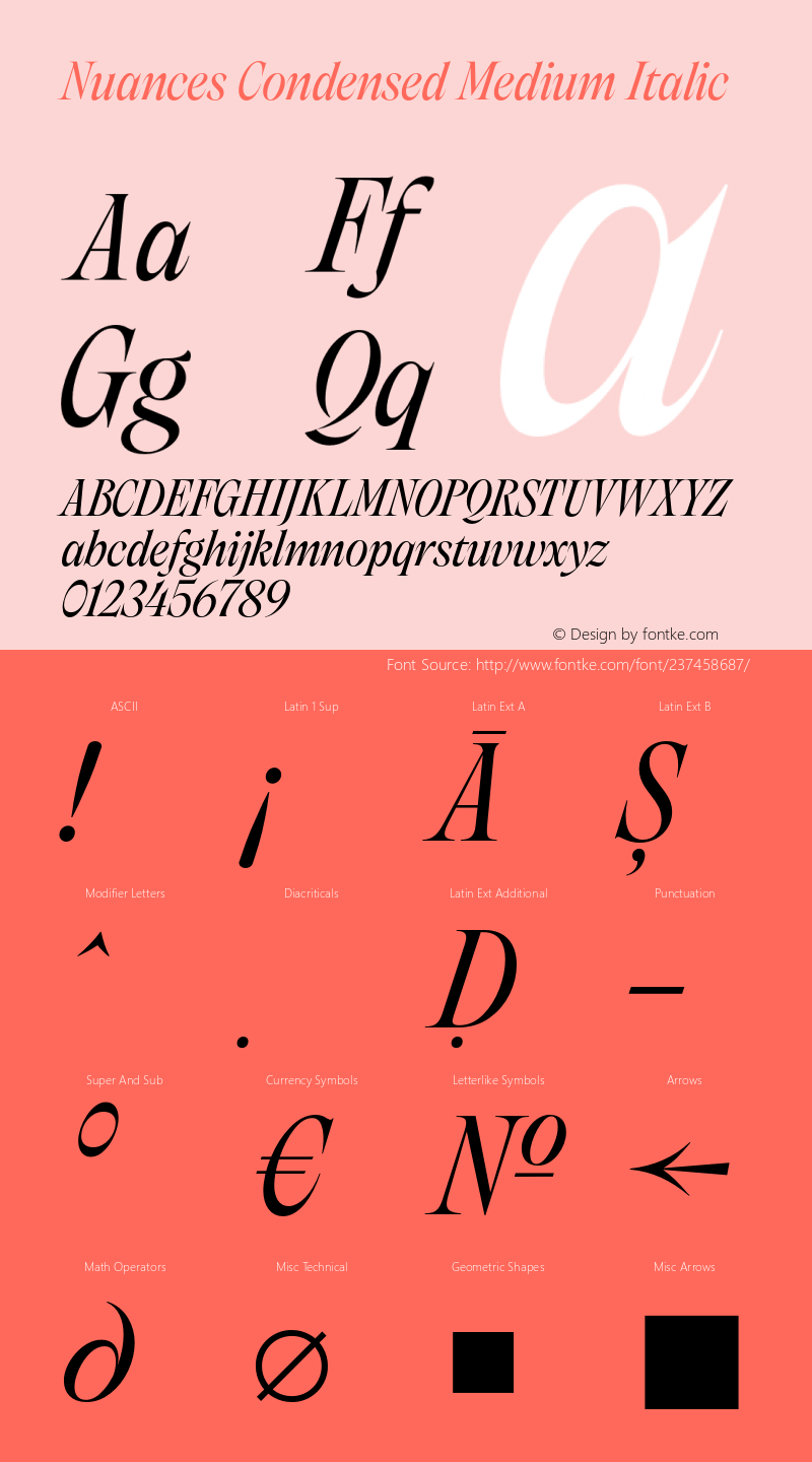 Nuances-CondensedMediumItalic Version 1.001图片样张