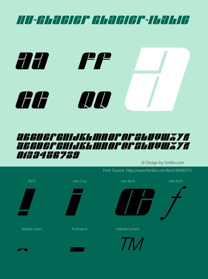 Hu-Glacier Glacier-Italic Version 001.000图片样张