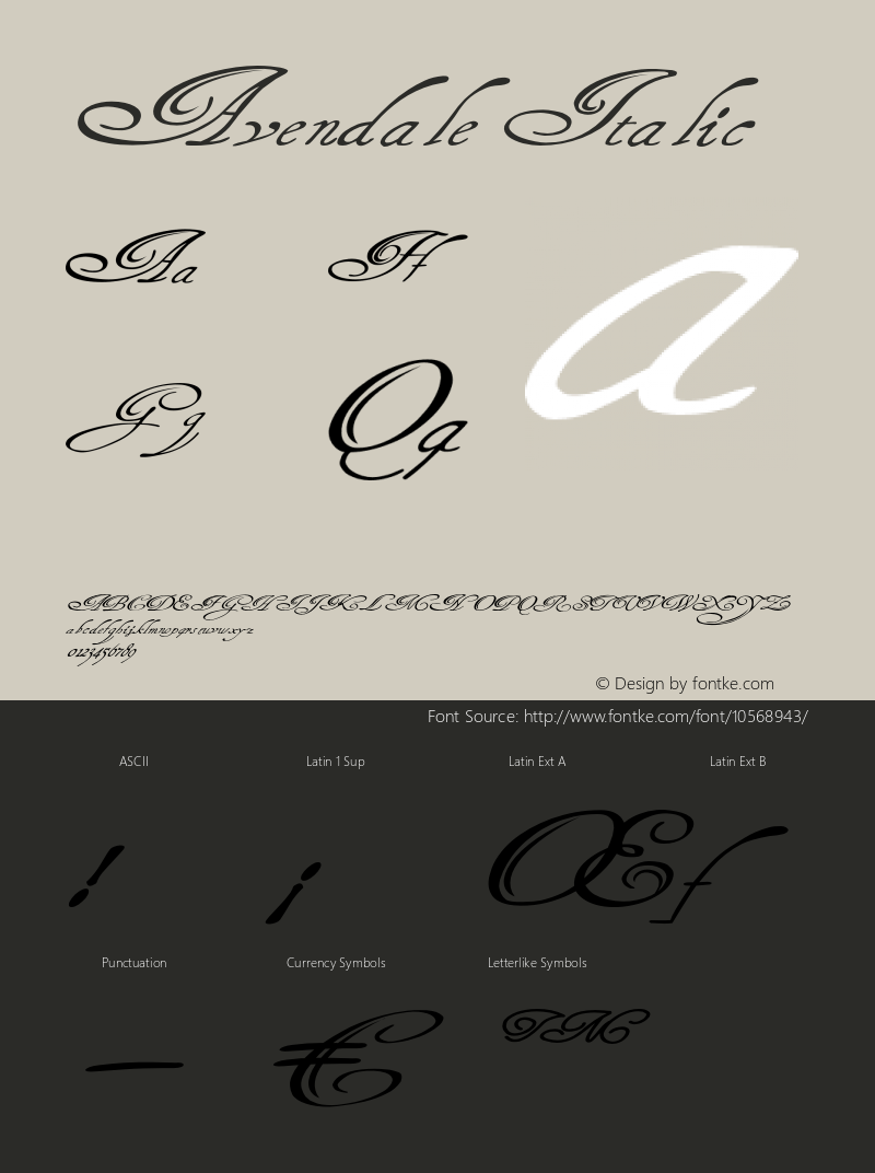 Avendale Italic Version 1.000图片样张