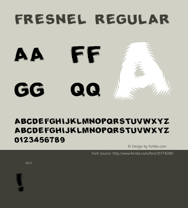 Fresnel Regular Version 2.00: Fixed Broken G, comma (8.22.99)图片样张