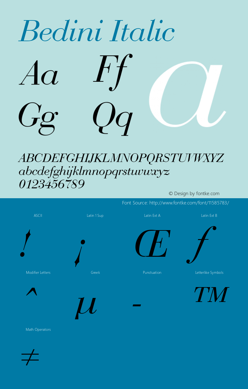 Bedini Italic Version 001图片样张