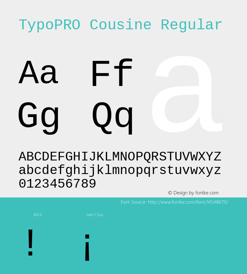 TypoPRO Cousine Regular Version 1.21图片样张