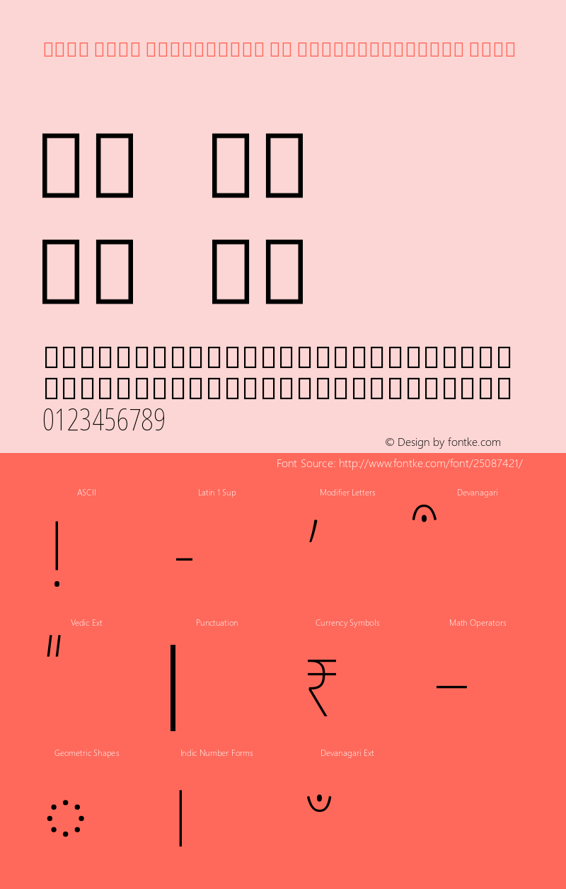 Noto Sans Devanagari UI ExtraCondensed Thin Version 2.000图片样张