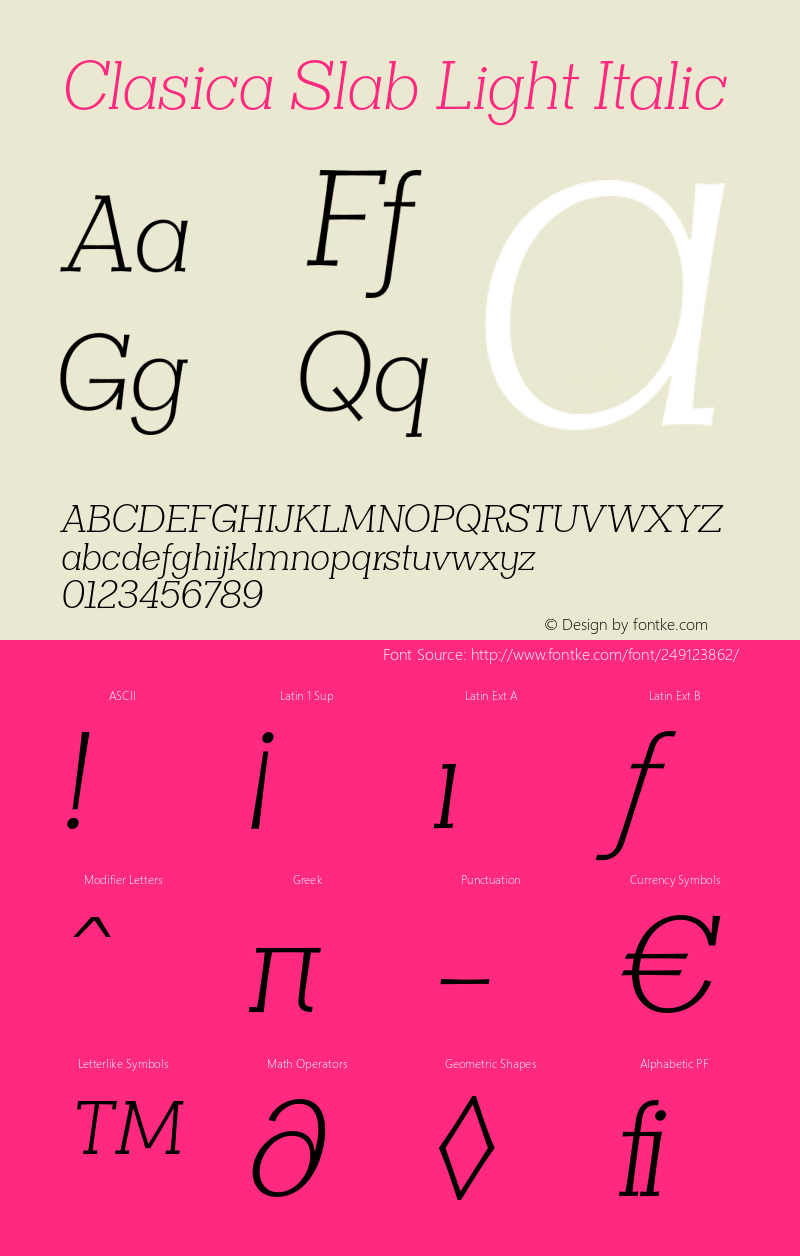 ClasicaSlabLight-Italic 1.000图片样张