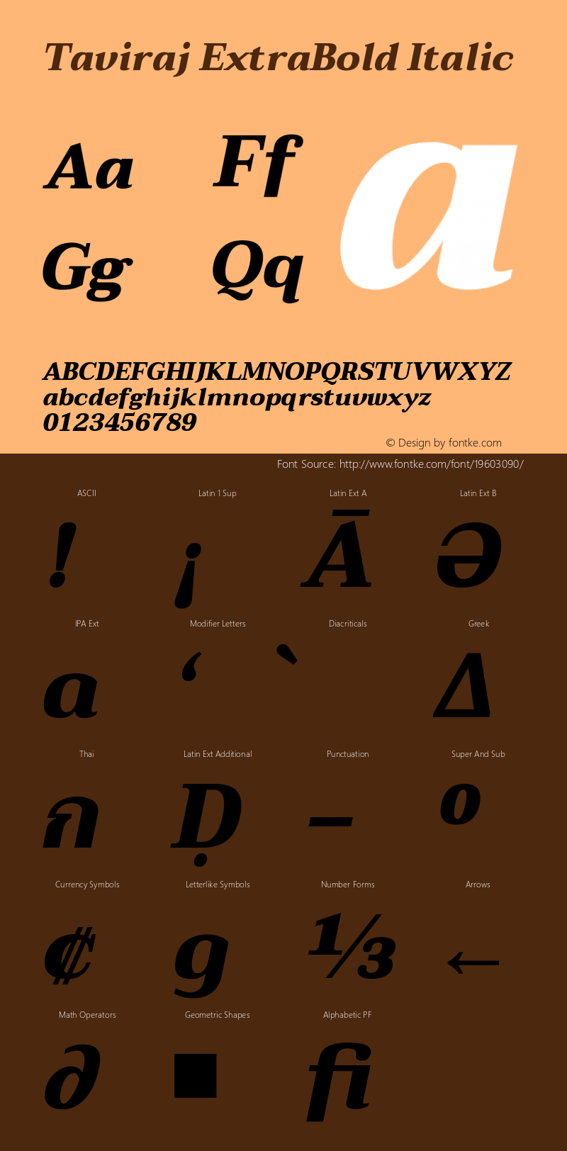 Taviraj ExtraBold Italic Version 1.001图片样张