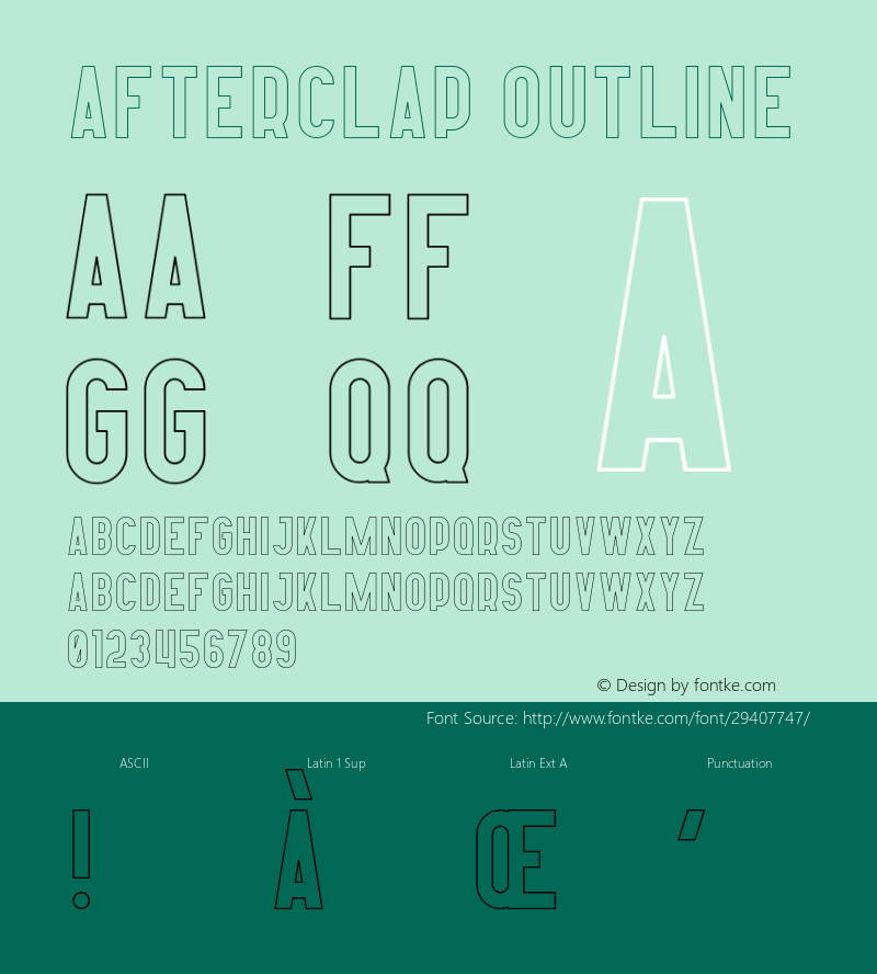 Afterclap-Outline Version 1.002;Fontself Maker 3.0.0-3;YWFTv17图片样张