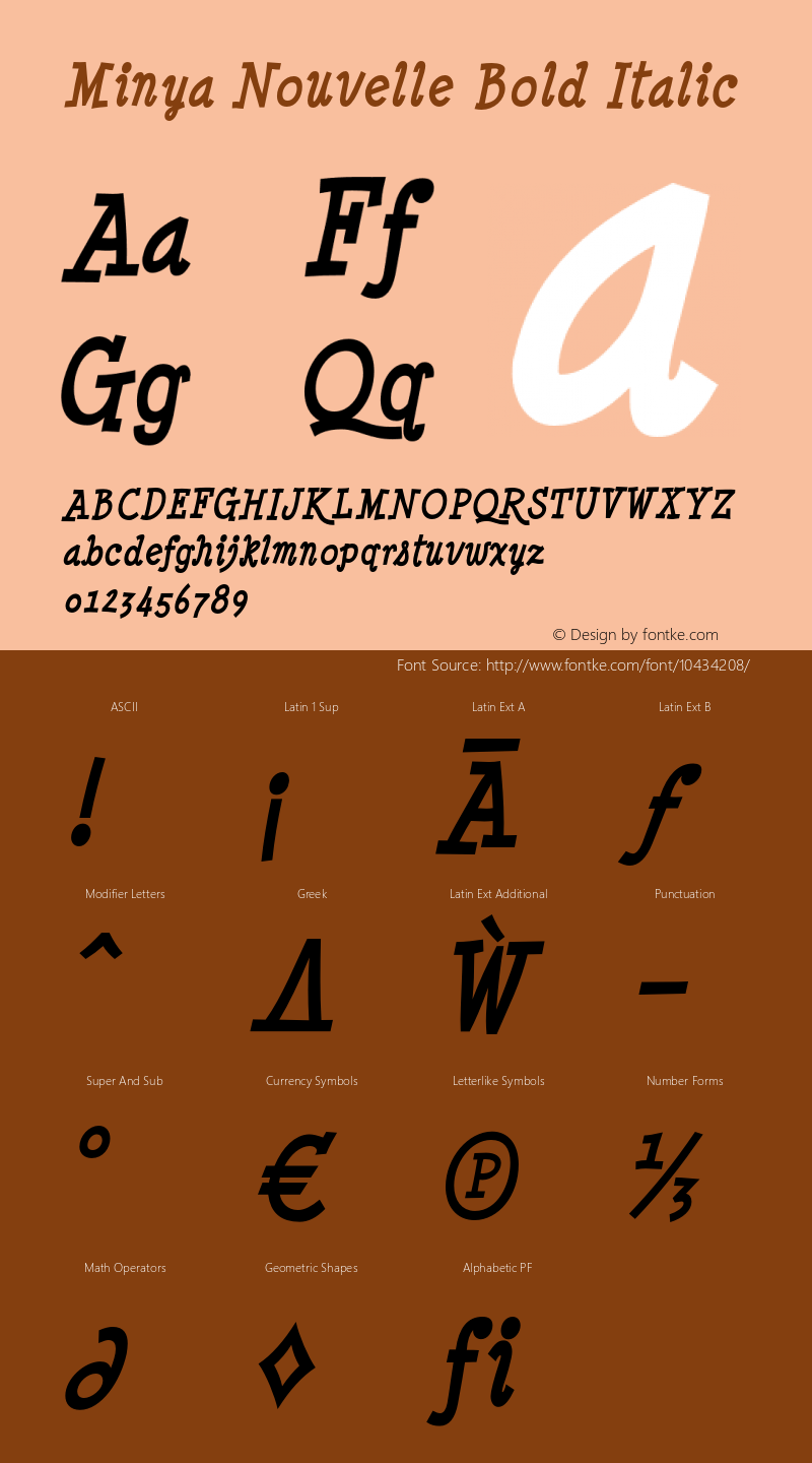 Minya Nouvelle Bold Italic Version 4.000图片样张