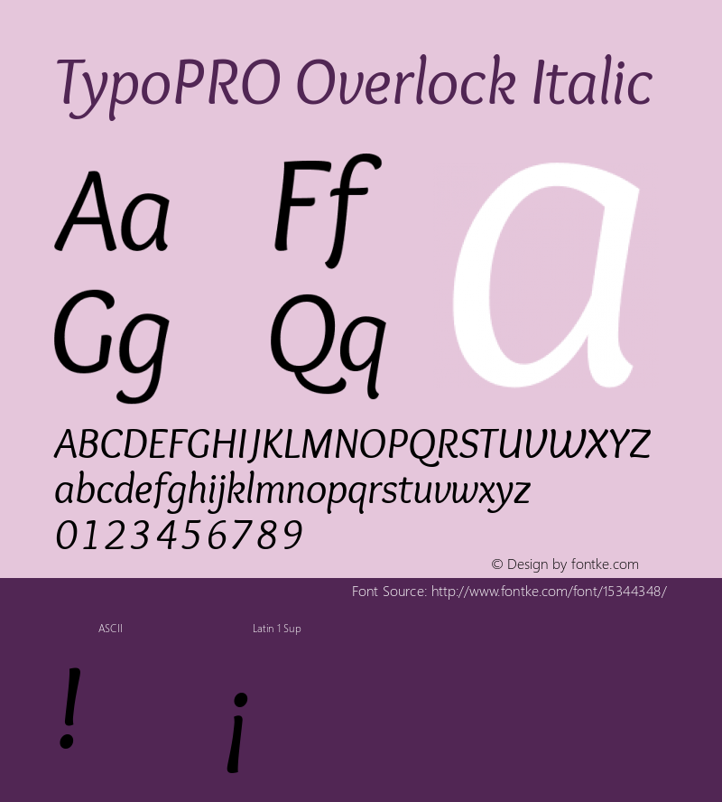 TypoPRO Overlock Italic Version 1.001图片样张