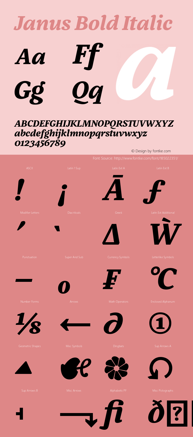 Janus Bold Italic Version 1.001;PS 001.001;hotconv 1.0.88;makeotf.lib2.5.64775图片样张