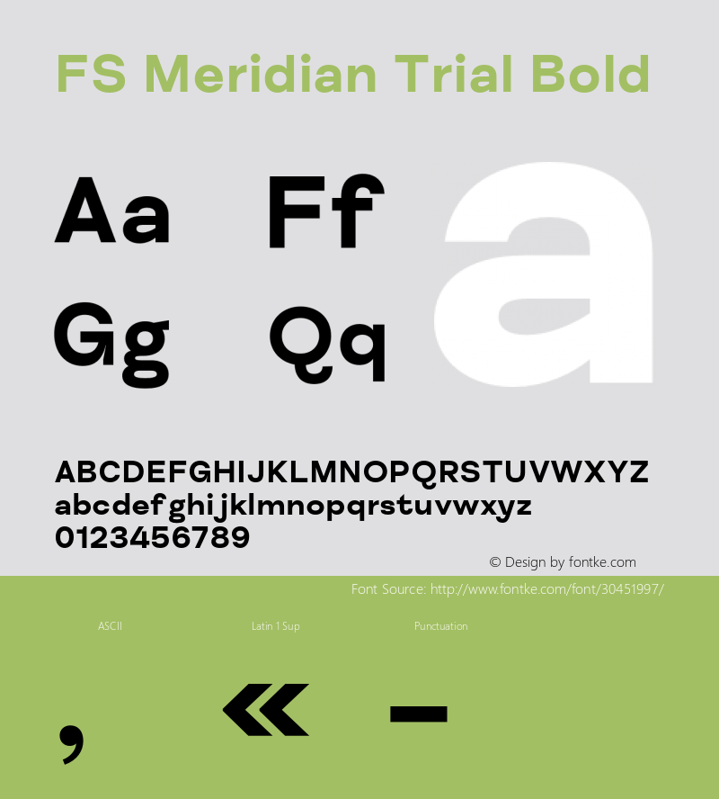 FS Meridian Trial Bold Version 1.003;PS 001.003;hotconv 1.0.88;makeotf.lib2.5.64775图片样张