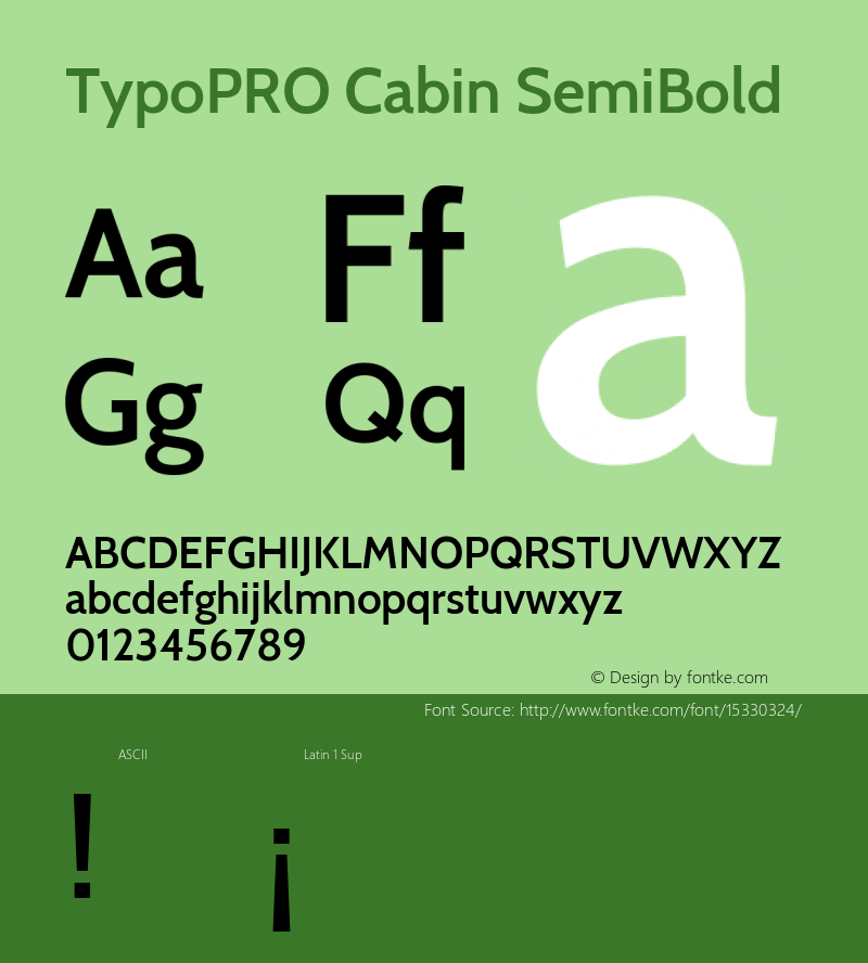 TypoPRO Cabin SemiBold Version 1.005图片样张