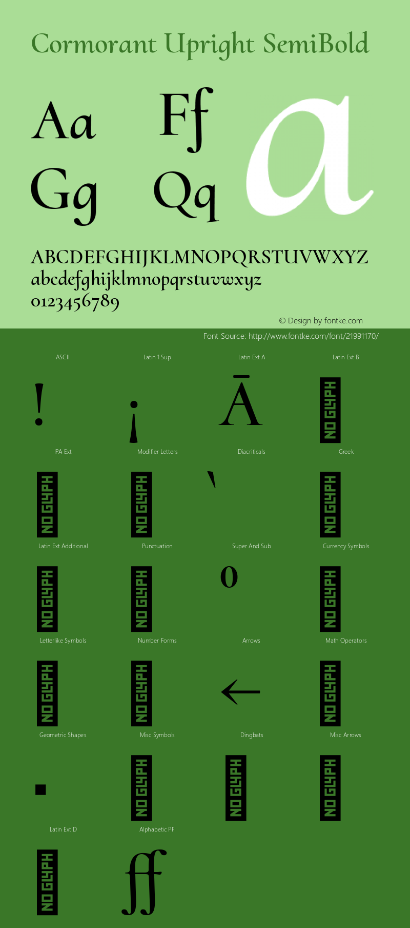 Cormorant Upright SemiBold Version 3.302图片样张