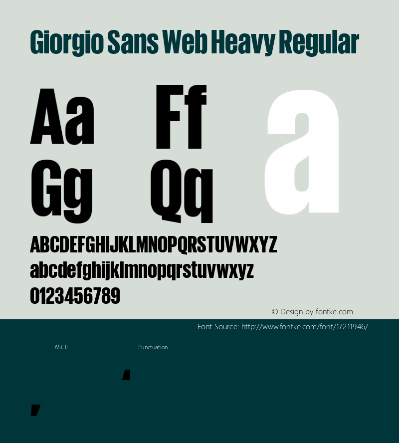 Giorgio Sans Web Heavy Regular Version 1.001 2012图片样张