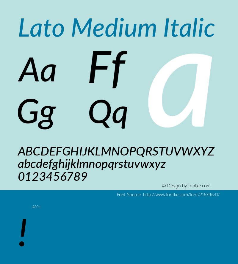 Lato Medium Italic 图片样张