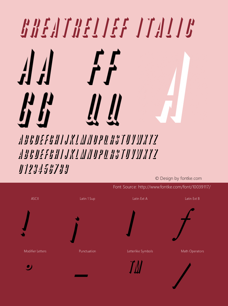 GreatRelief Italic The IMSI MasterFonts Collection, tm 1995 IMSI图片样张