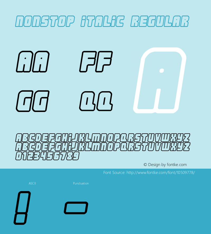 Nonstop italic Regular 2图片样张