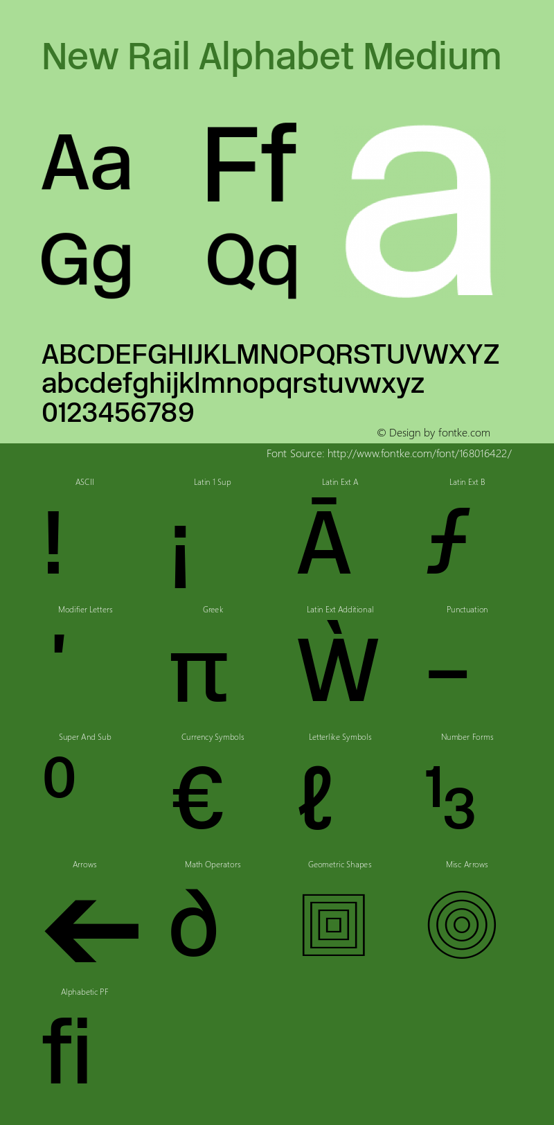 New Rail Alphabet Medium Version 1.001 | web-TT图片样张