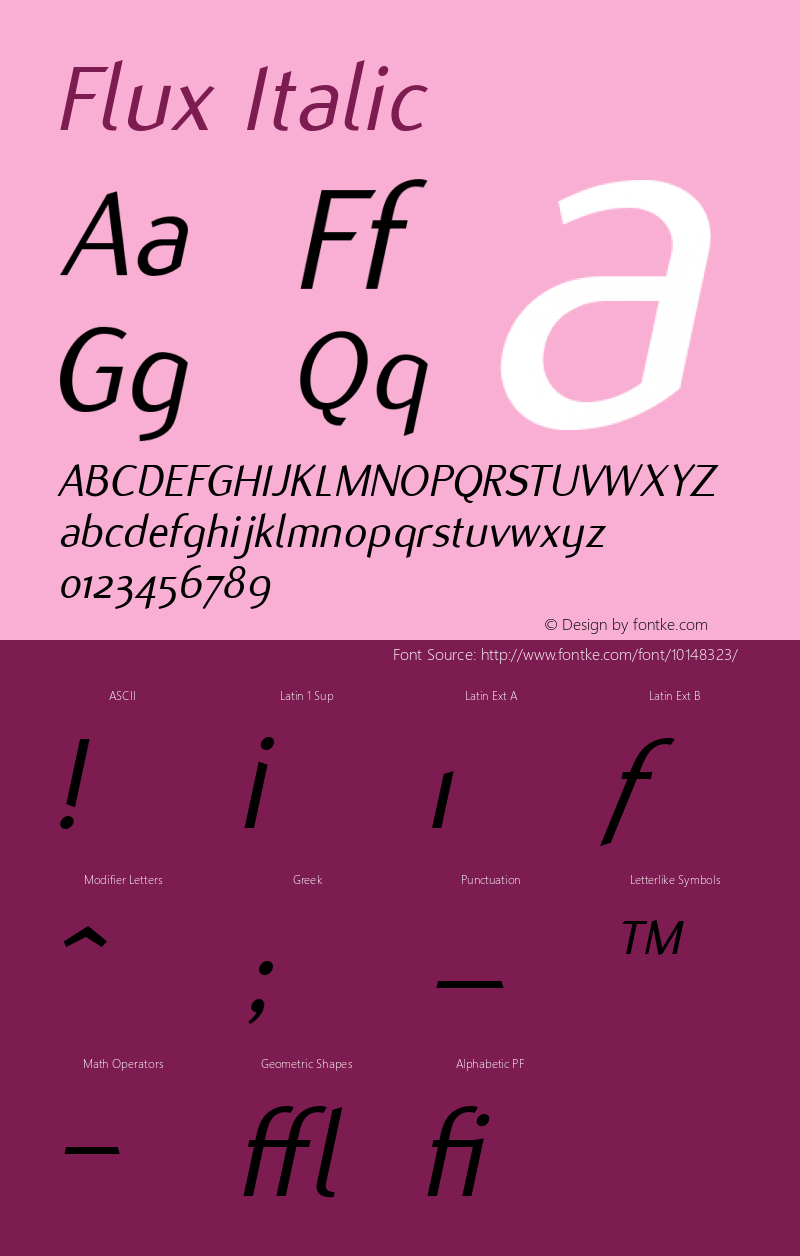 Flux Italic Version 001.000图片样张