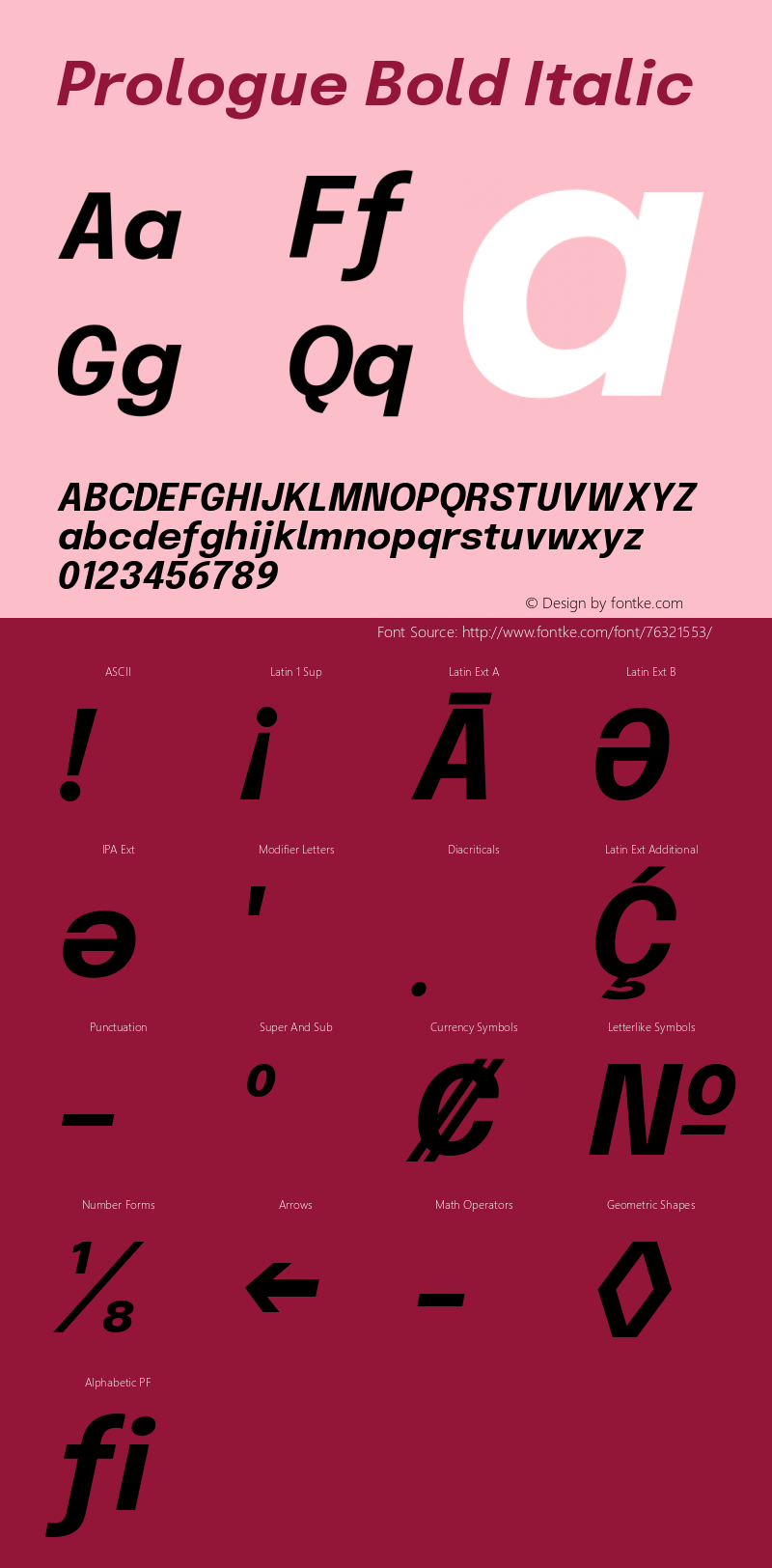 Prologue Bold Italic Version 1.002;July 14, 2020;FontCreator 13.0.0.2655 64-bit图片样张