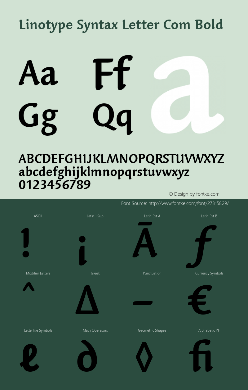 Linotype Syntax Letter Com Bold Version 1.01图片样张