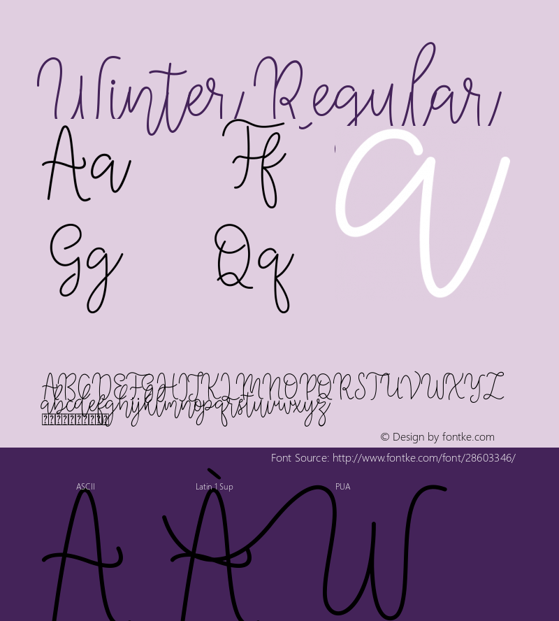 Winter Version 1.00;February 17, 2019;FontCreator 11.5.0.2430 64-bit图片样张