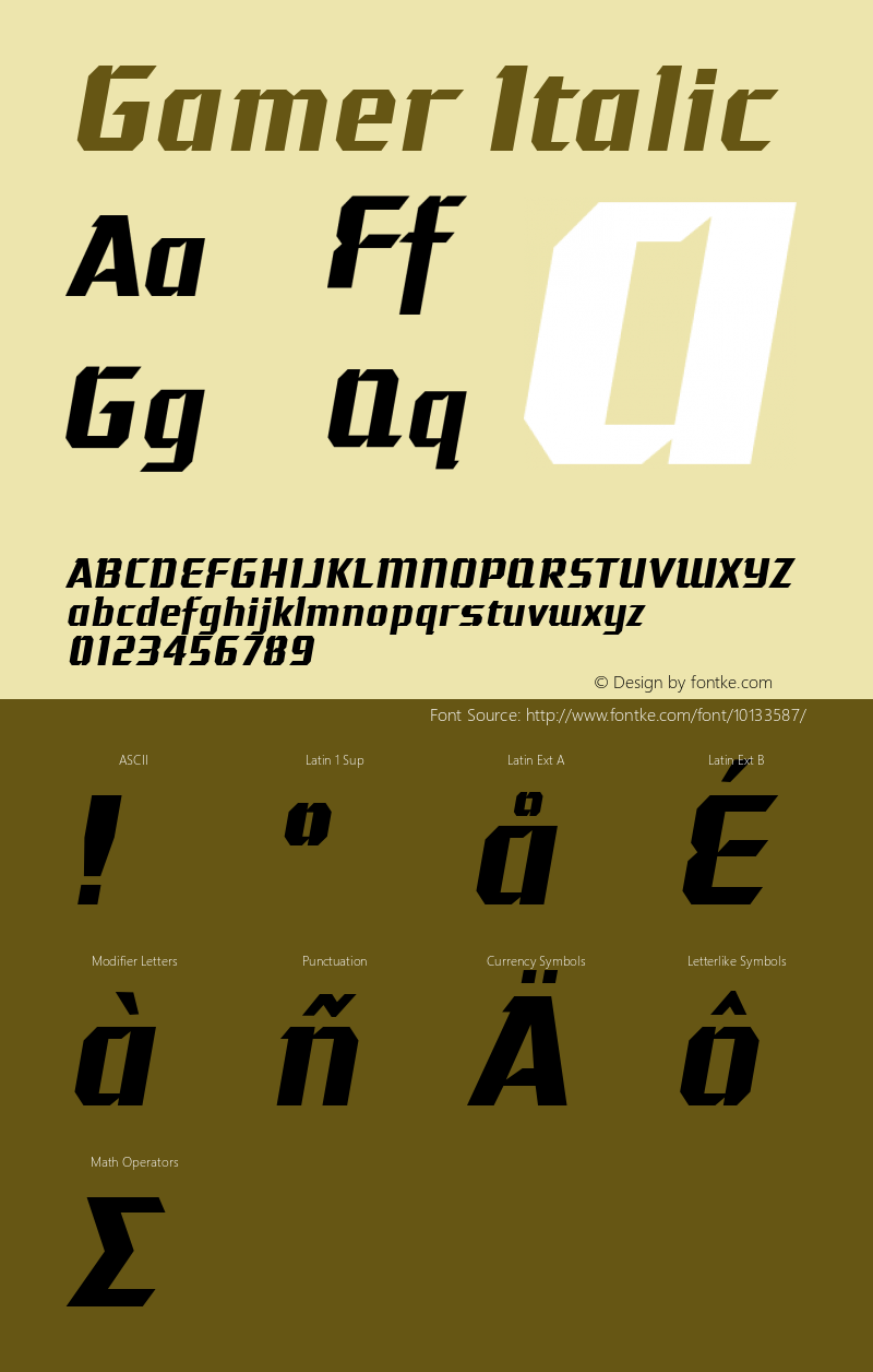 Gamer Italic 1.000 2004图片样张