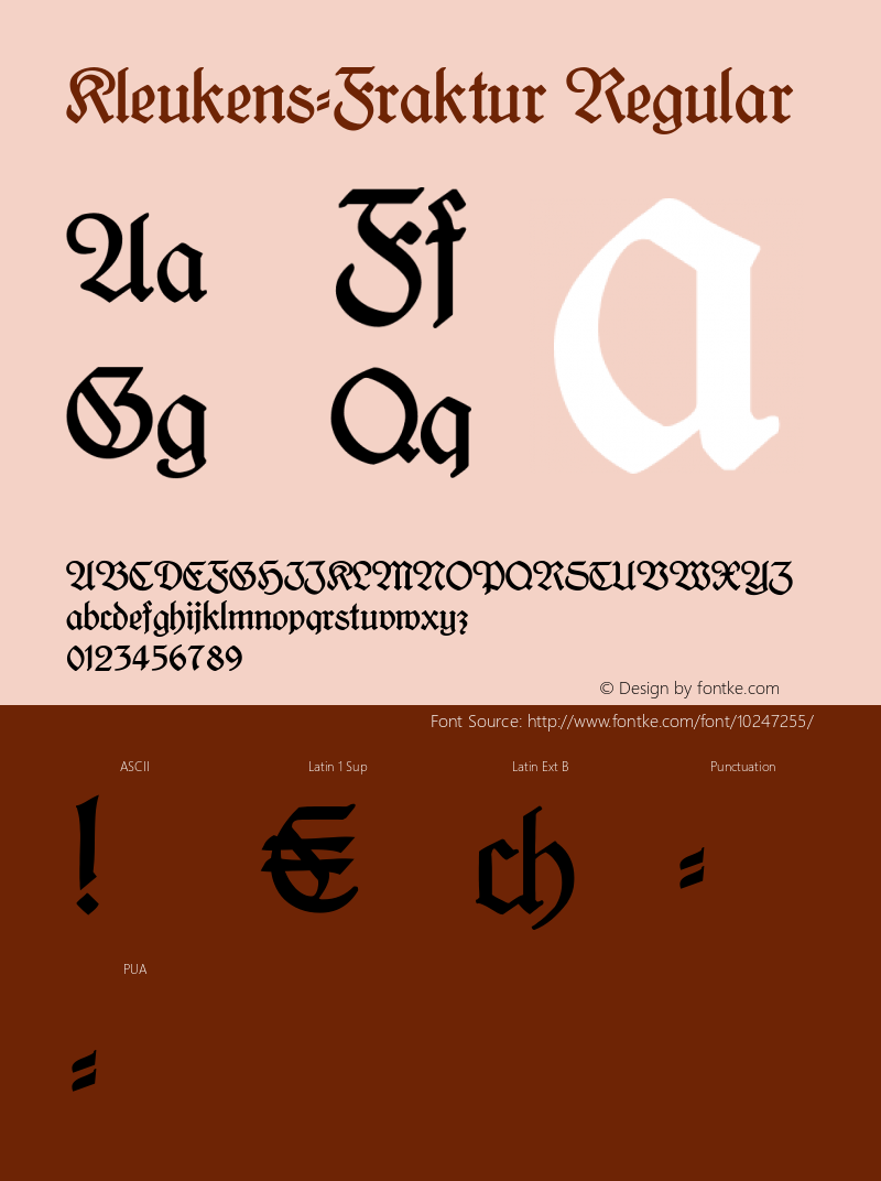 Kleukens-Fraktur Regular 1.0 2004-04-09图片样张