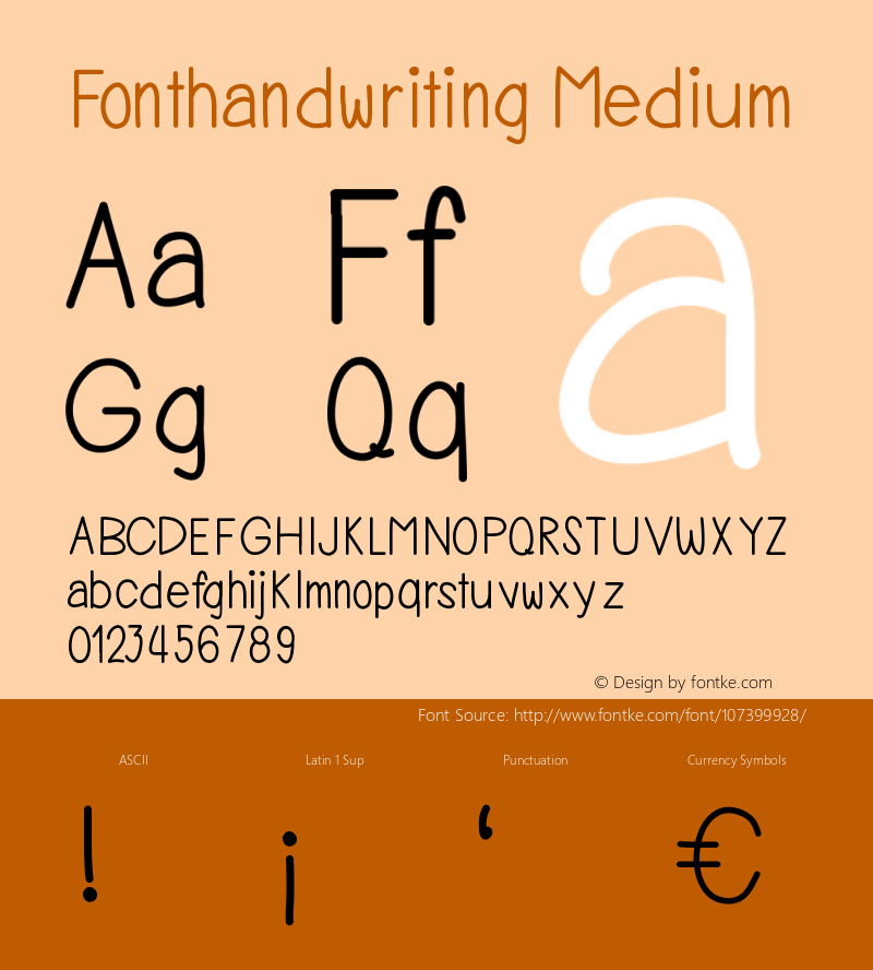 Fonthandwriting Version 001.000图片样张