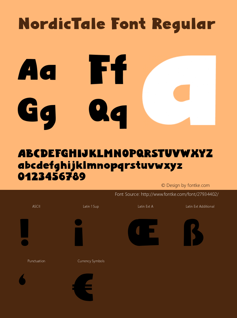 NordicTale Font Regular Version Version 1.002;Fontself Maker 3.0.0图片样张