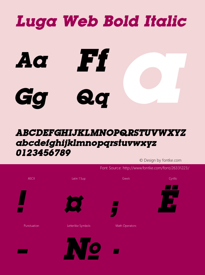 Luga Web Bold Italic Version 001.001W图片样张