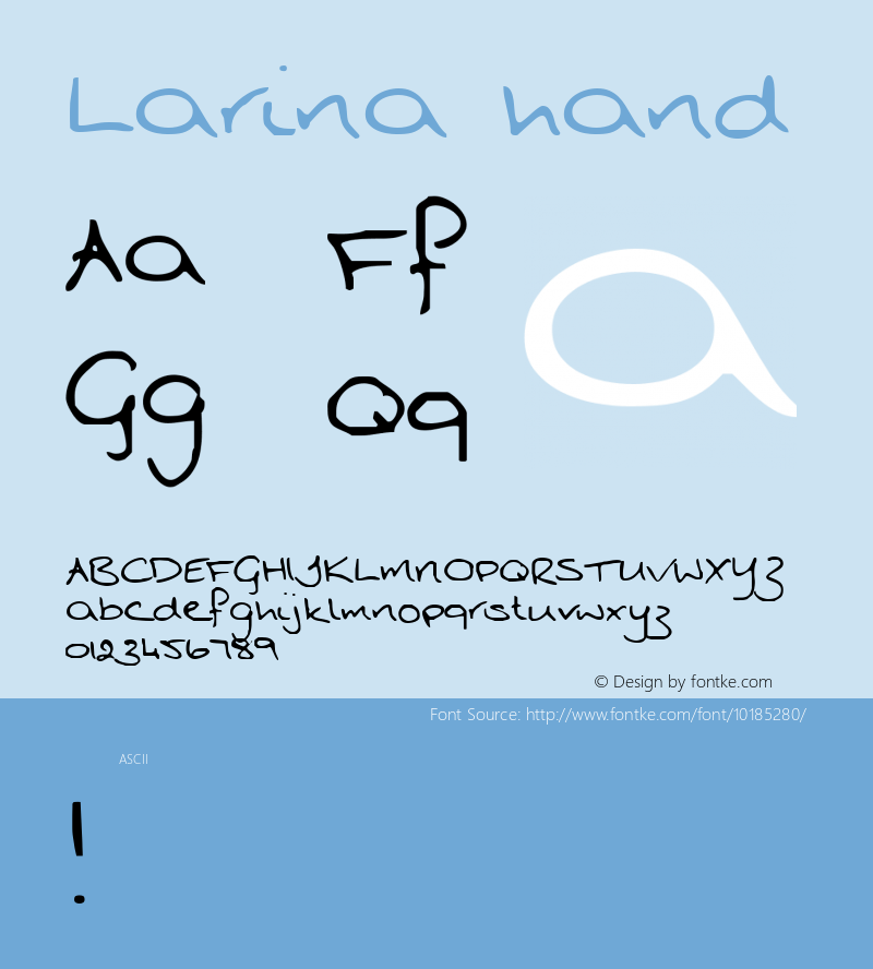 Larina hand 2000; 1.0, initial release图片样张
