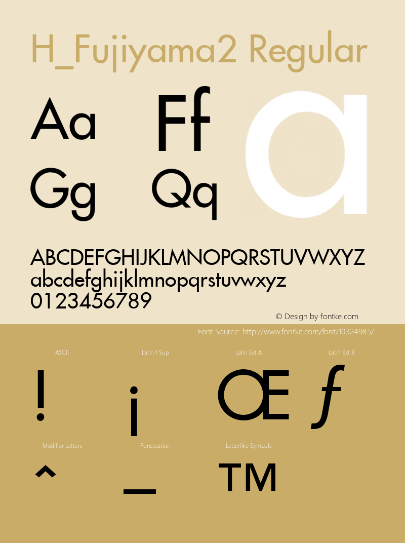 H_Fujiyama2 Regular 1000图片样张