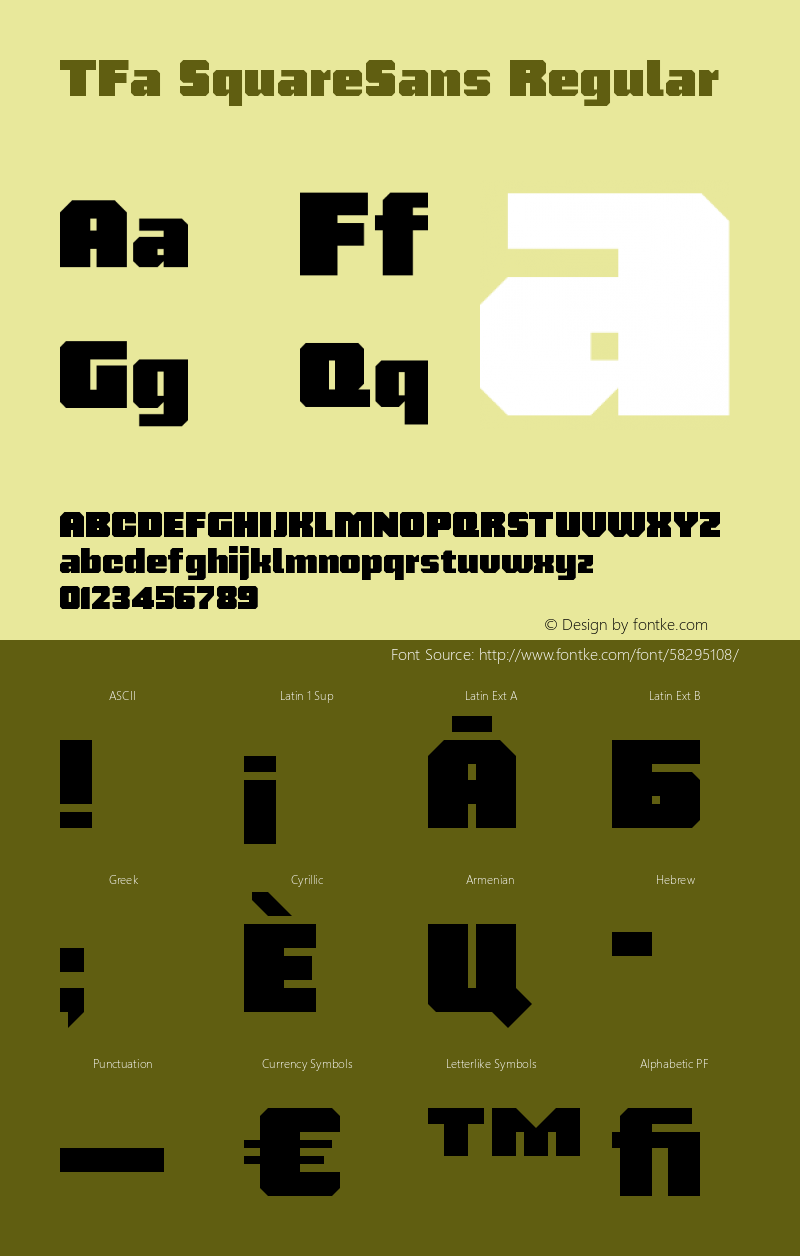 TFa SquareSans Regular Version 1.0图片样张