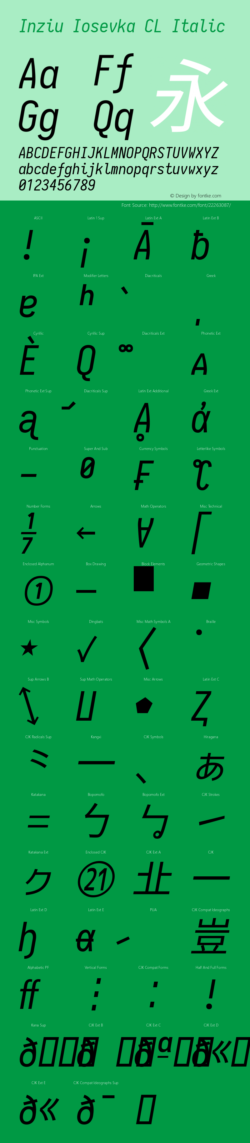 Inziu IosevkaCC Slab CL Italic Version 1.13.1图片样张