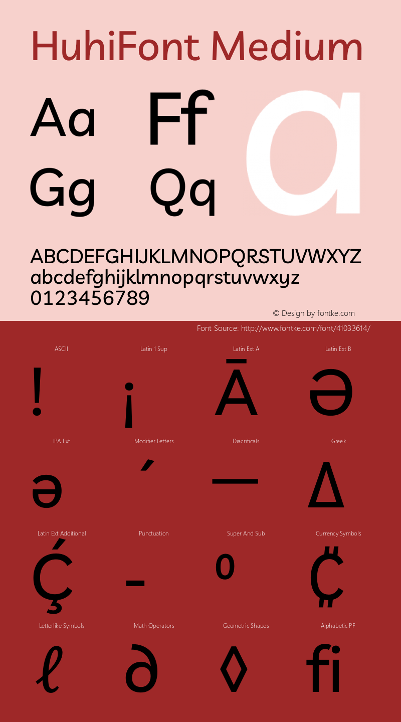 HuhiFont Medium Version 1.001图片样张