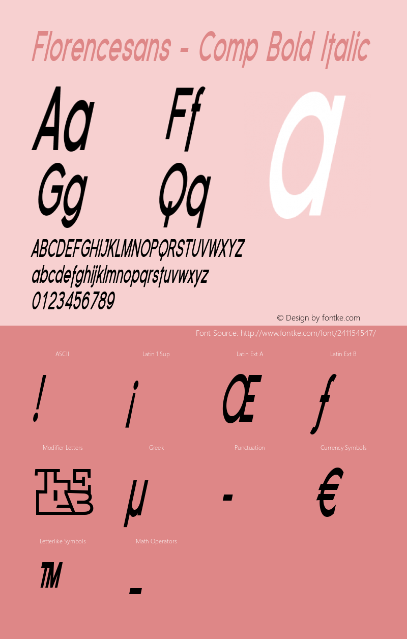 Florencesans - Comp Bold Italic 001.000图片样张