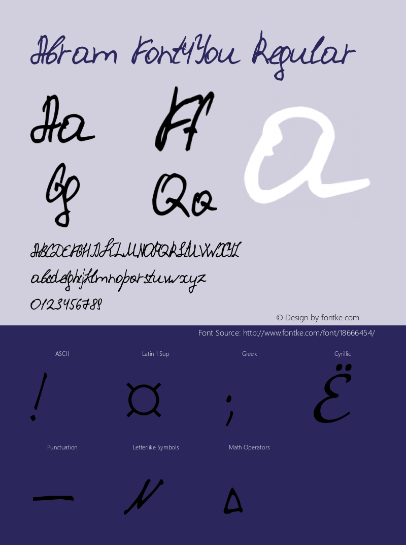 Abram Font4You Regular Version 1.000 2013 initial release图片样张