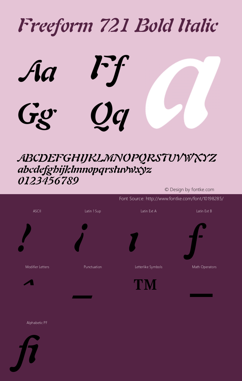 Freeform 721 Bold Italic 2.0-1.0图片样张