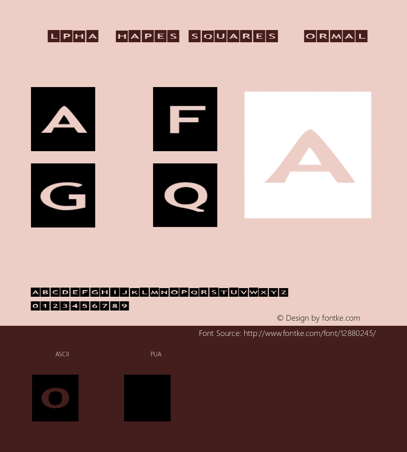 AlphaShapes squares Normal 2.0 - October 2005 - freeware font图片样张