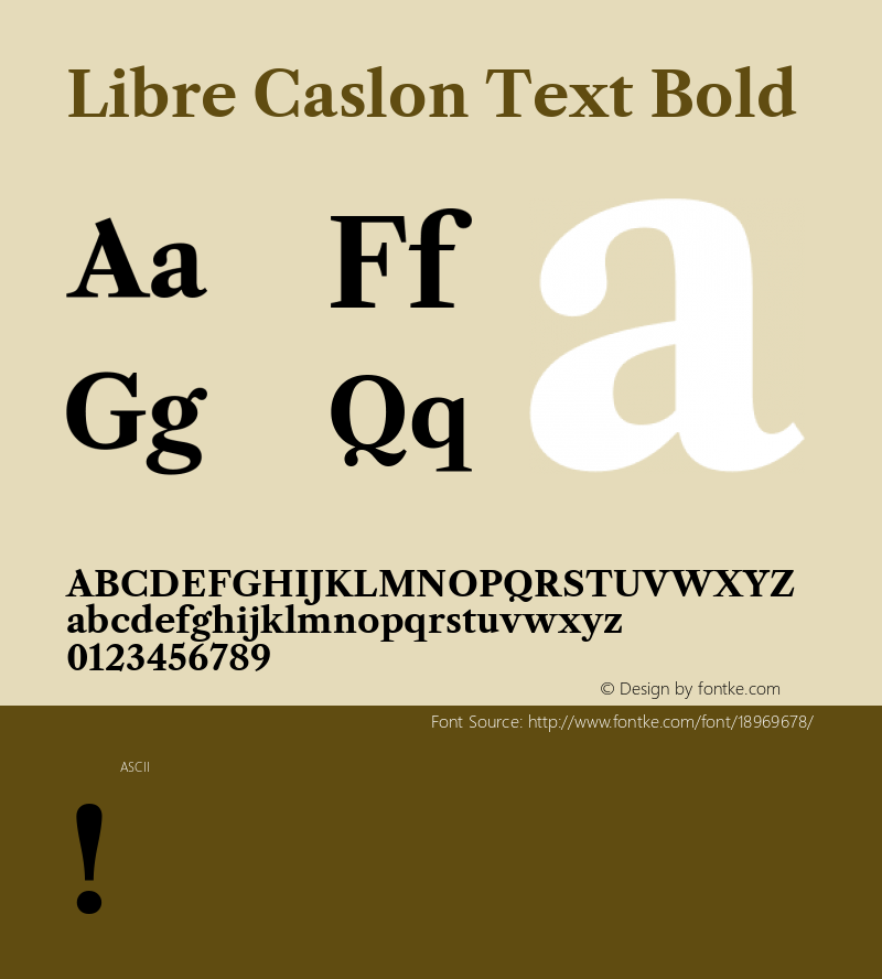 Libre Caslon Text Bold Version 1.002; ttfautohint (v1.4.1)图片样张
