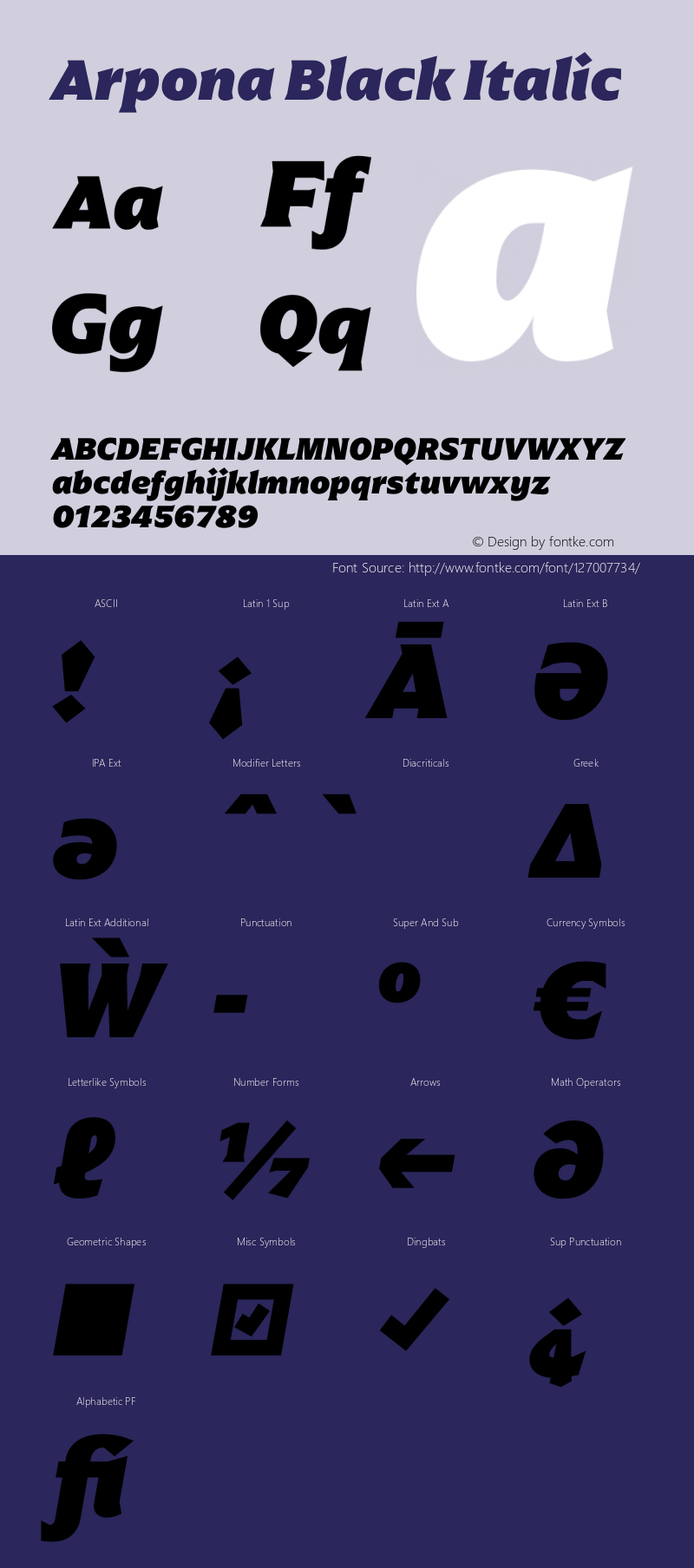 Arpona Black Italic Version 2.000图片样张