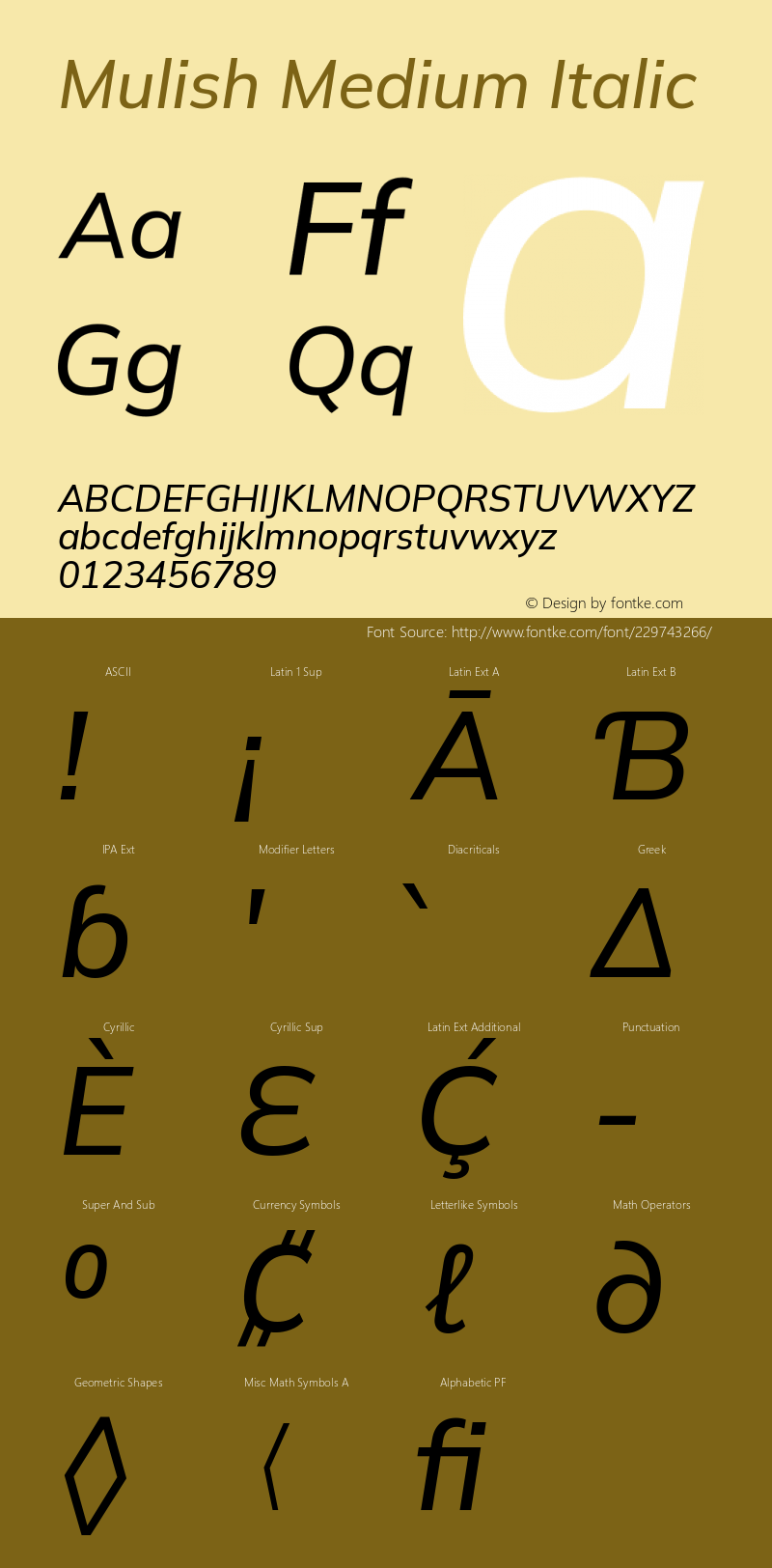 Mulish Medium Italic Version 3.603; ttfautohint (v1.8.3)图片样张