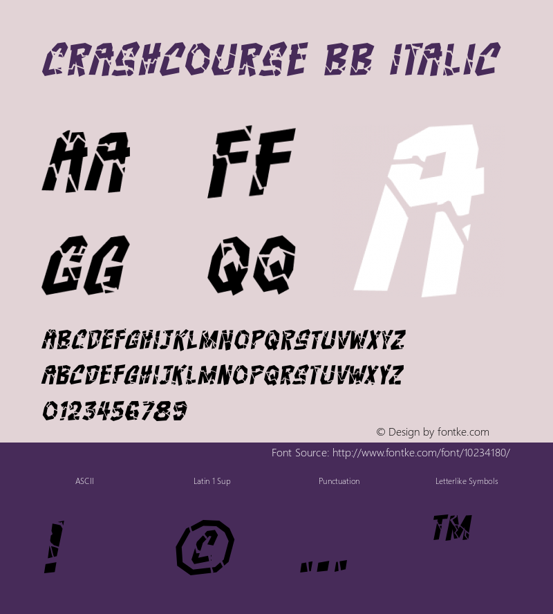 Crashcourse BB Italic Version 1.000图片样张