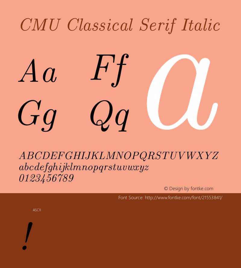 CMU Classical Serif Italic 图片样张