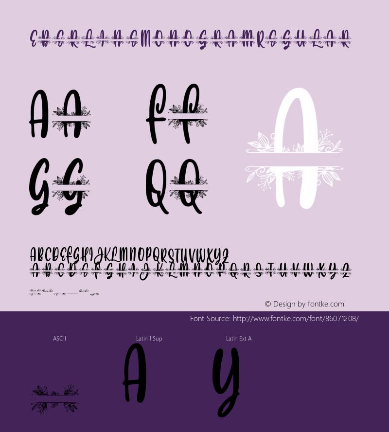 Eberline Monogram Version 1.00;October 20, 2020;FontCreator 12.0.0.2567 64-bit图片样张