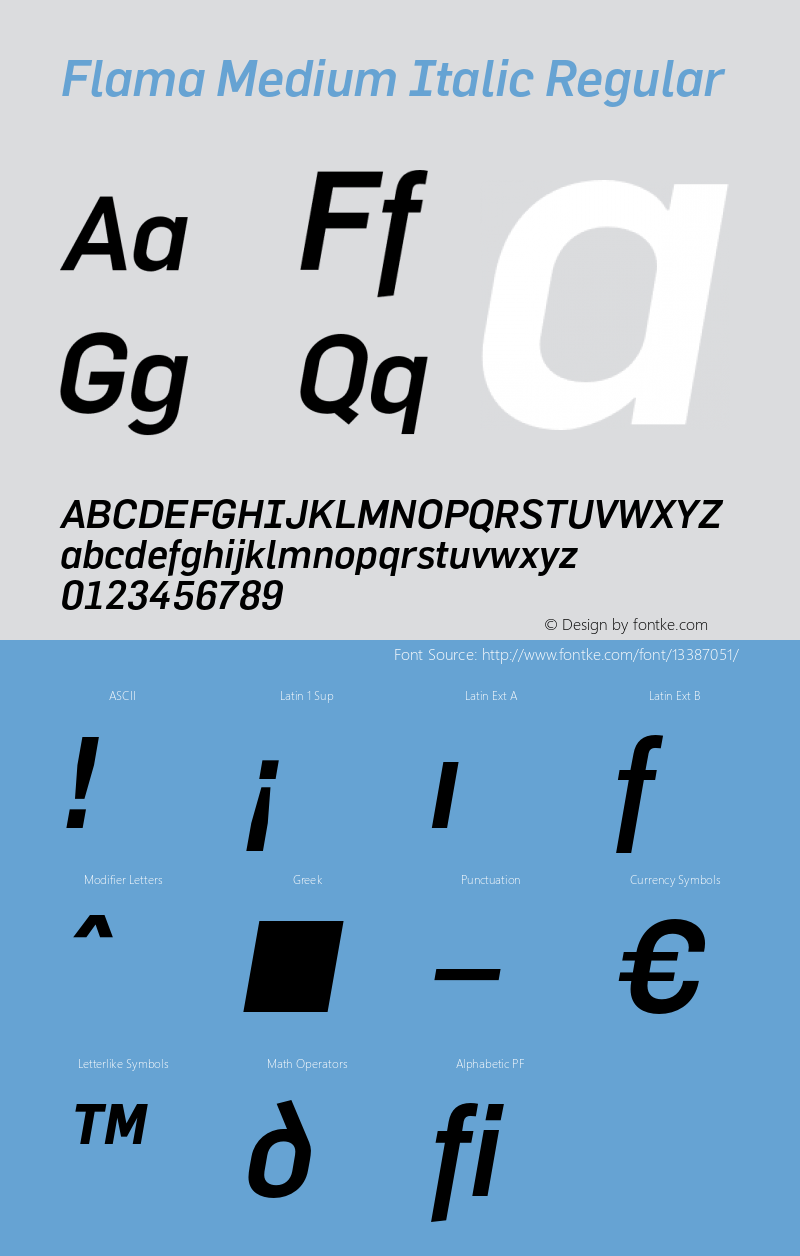 Flama Medium Italic Regular 001.000图片样张