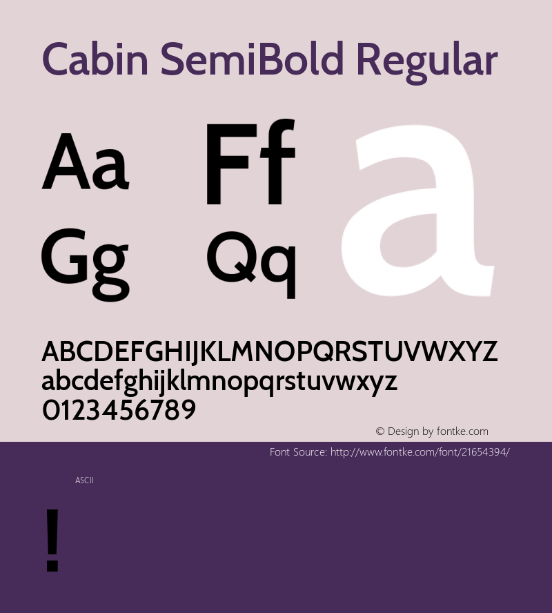 Cabin SemiBold Regular 图片样张