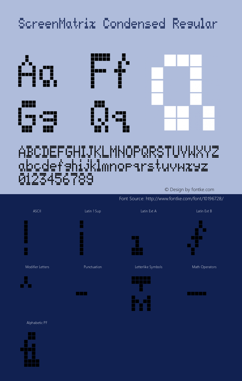 ScreenMatrix Condensed Regular 001.000图片样张