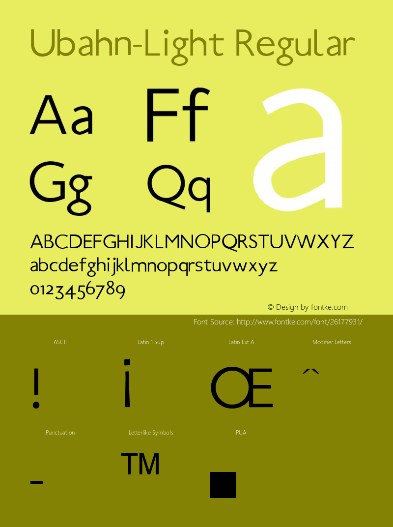 Ubahn-Light Regular 1.0 2004-01-09图片样张