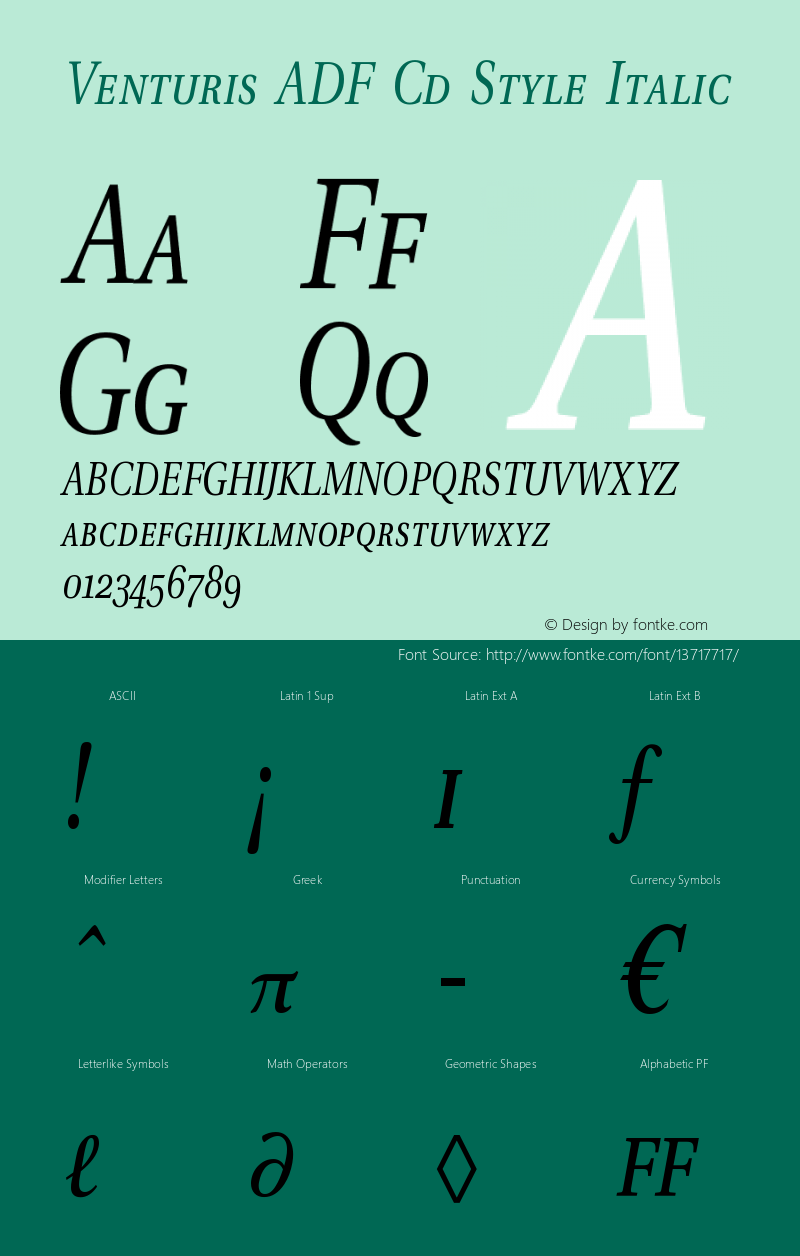 Venturis ADF Cd Style Italic Version 1.005图片样张